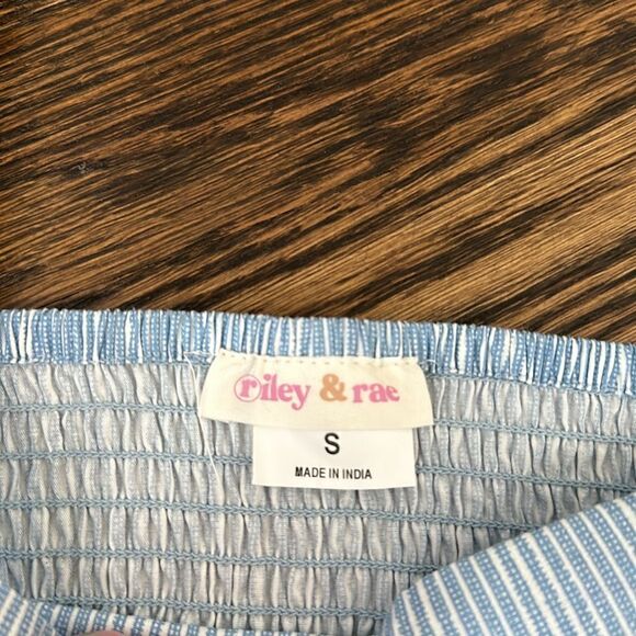 Riley & Rae Blue and White Striped Tiered Maxi Sundress - Size Small - Picture 3 of 12